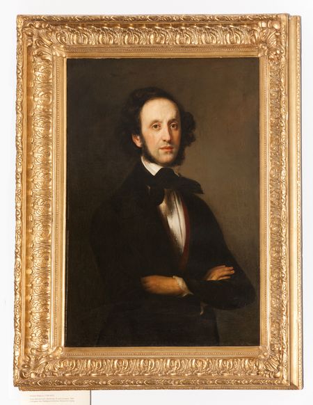 Portrait des Komponisten Felix Mendelssohn Bartholdy der in der Musikstadt Leipzig gelebt hat und Gewandhauskapellmeister war.