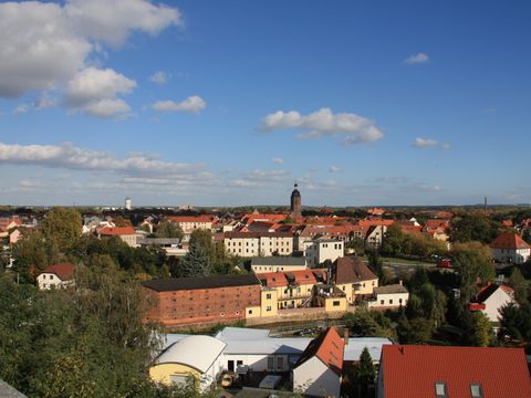 Blick vom Burgberg in Eilenburg auf die Altstadt