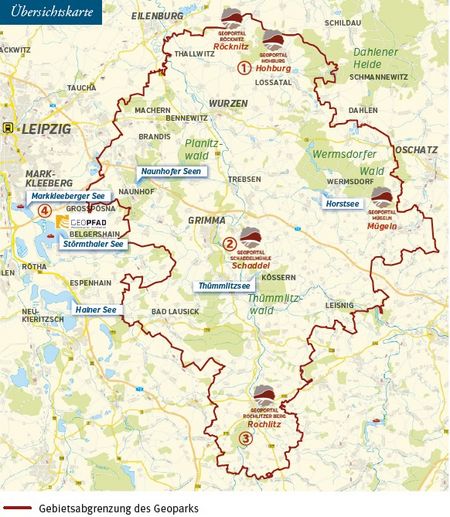 Eine Übersichtkartearte mit den Geoportalen der Region Leipzig.