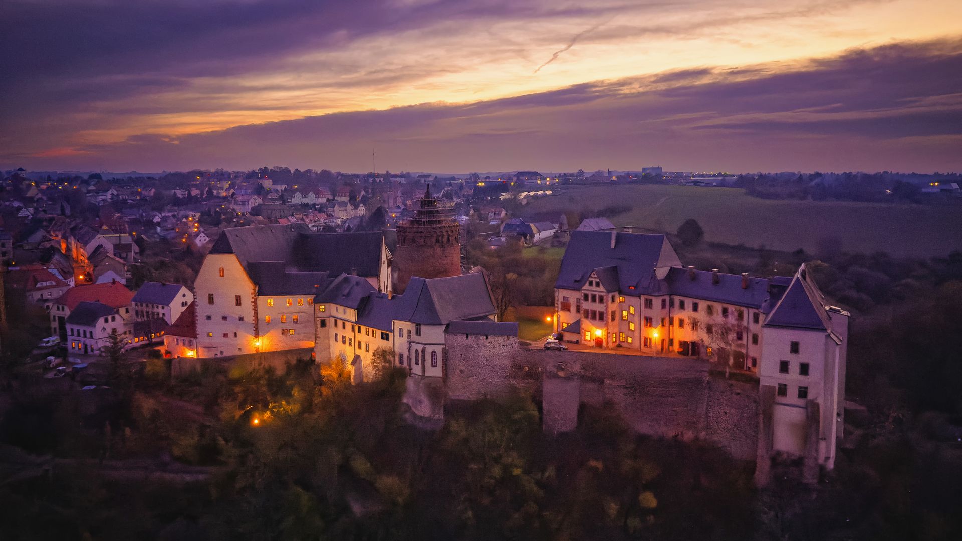 Burg Mildenstein zur Abenddämmerung