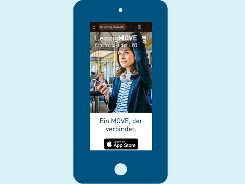 Screenshot aus der LeipzigMOVE App, in der man die LEIPZIG CARD buchen kann
