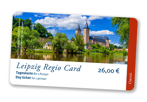 Image of the LEIPZIG REGIO CARD day ticket with a motif of Rochlitz Castle