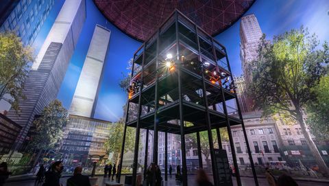 360 Grad Asisi Panorama "NY 9/11" im Panometer Leipzig. Ausstellung, Museen, Panometer