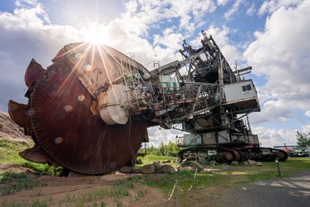 In the Mining Technology Park, visitors can view a huge bucket wheel excavator.