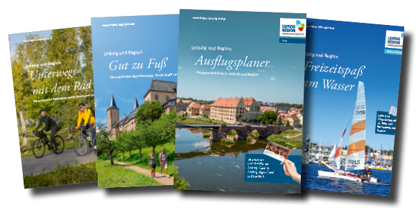 Mockup der Titelseiten der Hauptbroschüren der Region.