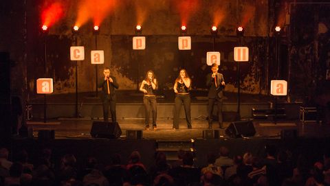 Vier Sängerinnen auf der Bühne beim a cappella Festival Leipzig, Veranstaltungen, Musikstadt Leipzig, Kultur