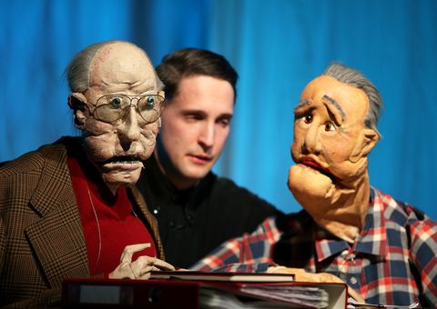 Ein Blick auf eine Aufführung eines Puppentheaters im Rahmen der Euro Scene. Kultur, Festival, Veranstaltung