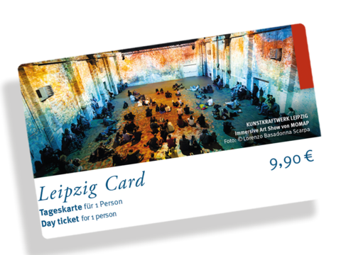 Image of the LEIPZIG CARD day ticket with a motif from the Kunstkraftwerk Leipzig