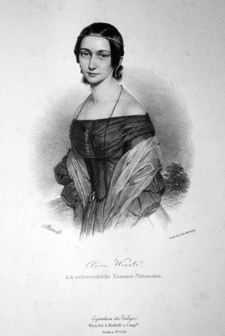 Portrait der berühmten Leipziger Komponistin Clara Schumann, gebürtige Wieck, die später Robert Schumann heiratete und als Klaviervirtuosin auch im Gewandhaus zu Leipzig gespielt hat.