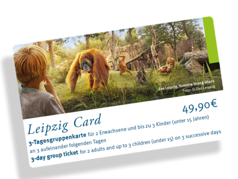 Image of the LEIPZIG CARD 3-day group ticket with a motif from the Zoo Leipzig