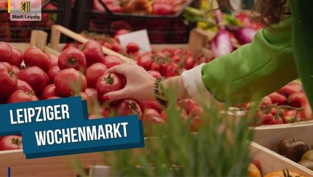 Das Video zeigt Eindrücke des Leipziger Wochenmarkts.