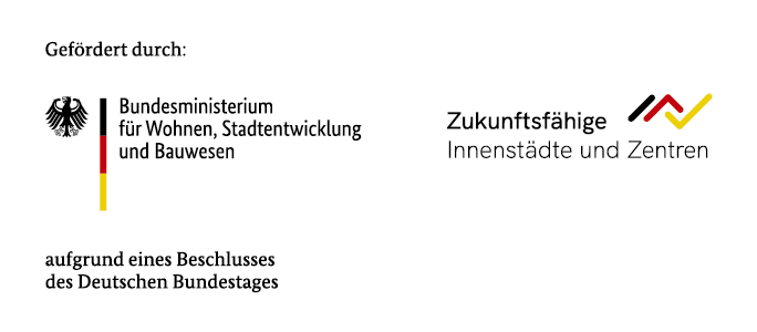 Grafik für die Bundesförderung des Projekts "Zukunftsfähige Innenstädte und Zentren"