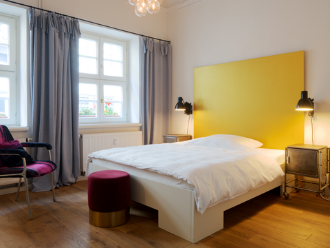 Hotelzimmer im Hotel Fregehaus Leipzig mit stilvoller Einrichtung