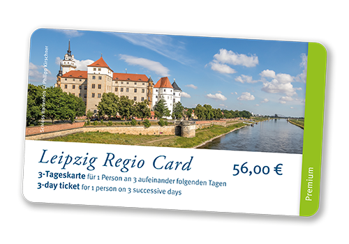 Image of the LEIPZIG REGIO CARD 3-day ticket with a motif of Hartenfels Castle