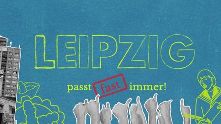 Das Bild ist das Thumbnail zum Video. Blauer Hintergrund, Slogan und Skizzen.
