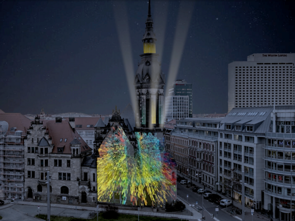 Visualisierung des Partnerprojekts "Ode an die Demokratie" der Partnerstadt Frankfurt