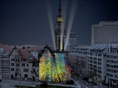 Visualisierung des Partnerprojekts "Ode an die Demokratie" der Partnerstadt Frankfurt