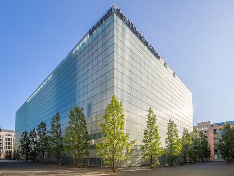 Foto der Glasfassade des Museums der bildenden Künste Leipzig