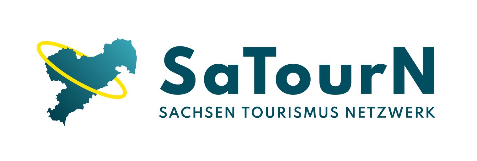 Das Bild zeigt das Logo des landesweiten Sachsen Hub SaTourN.
